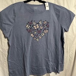 Butterflies light blue shirt